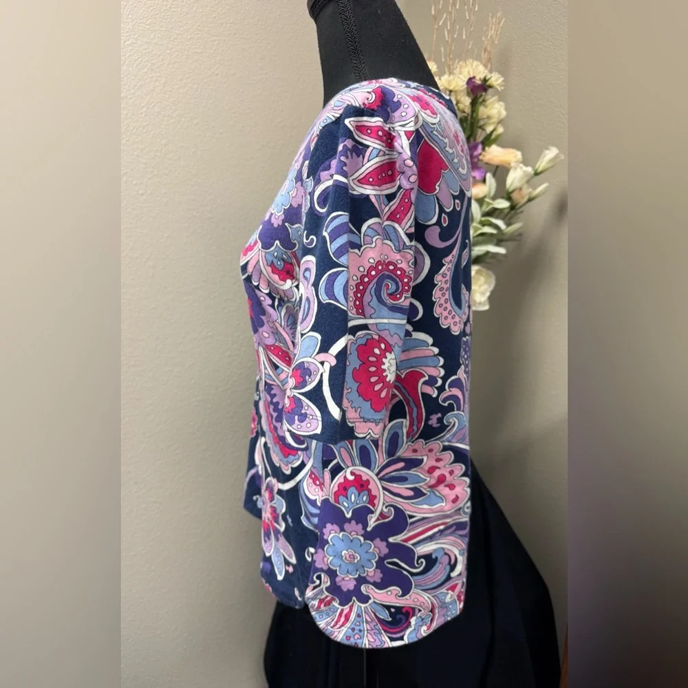 Talbots Paisley Patterned Comfort Versatile Women's Top size Medium - Picture 5 of 9